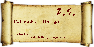 Patocskai Ibolya névjegykártya