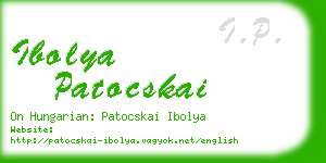 ibolya patocskai business card